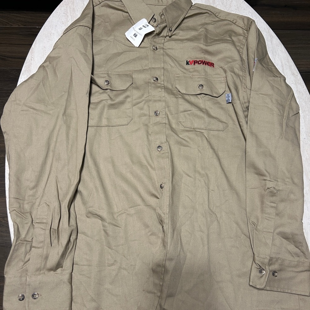 K-Power/Tyndale Embroidered Work Shirt in Khaki